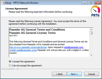 Setup Dialog: License Agreement
