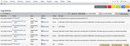 List with Log Entries