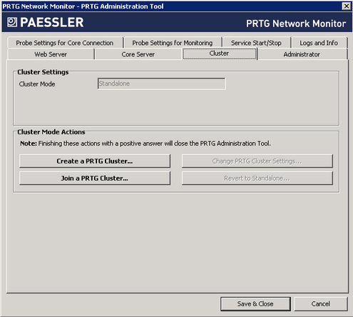 PRTG Administration Tool: Cluster PRTG Administration Tool: Cluster