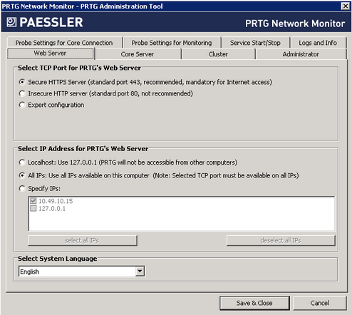 PRTG Administration Tool PRTG Administration Tool